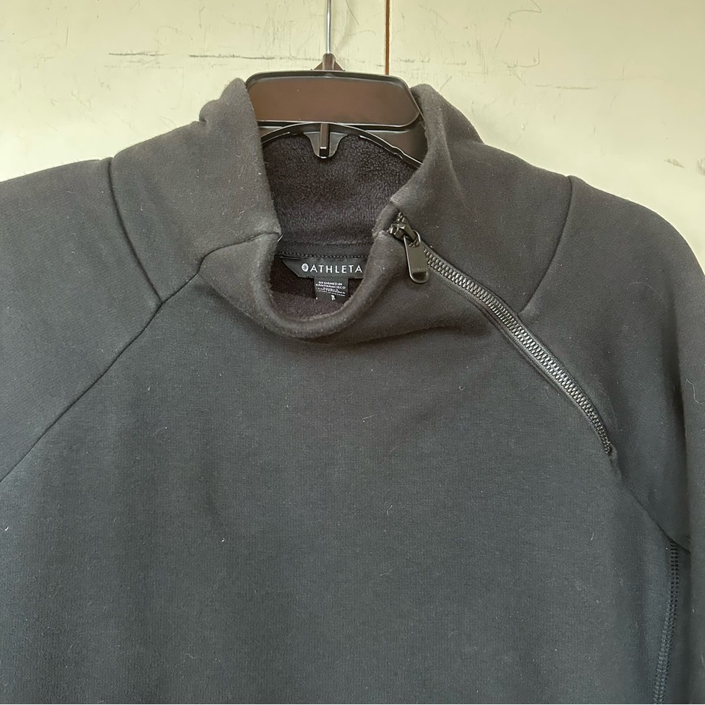 Athleta Black Cozy Karma Asymmetrical Pullover - Picture 6 of 13
